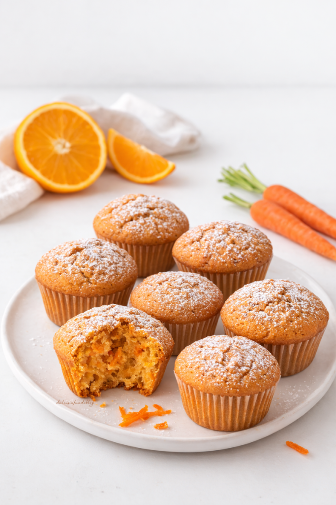 Muffin morbidi alle carote e arancia