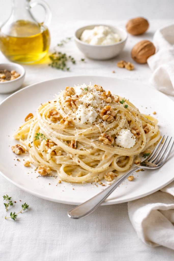 Linguine ricotta e noci