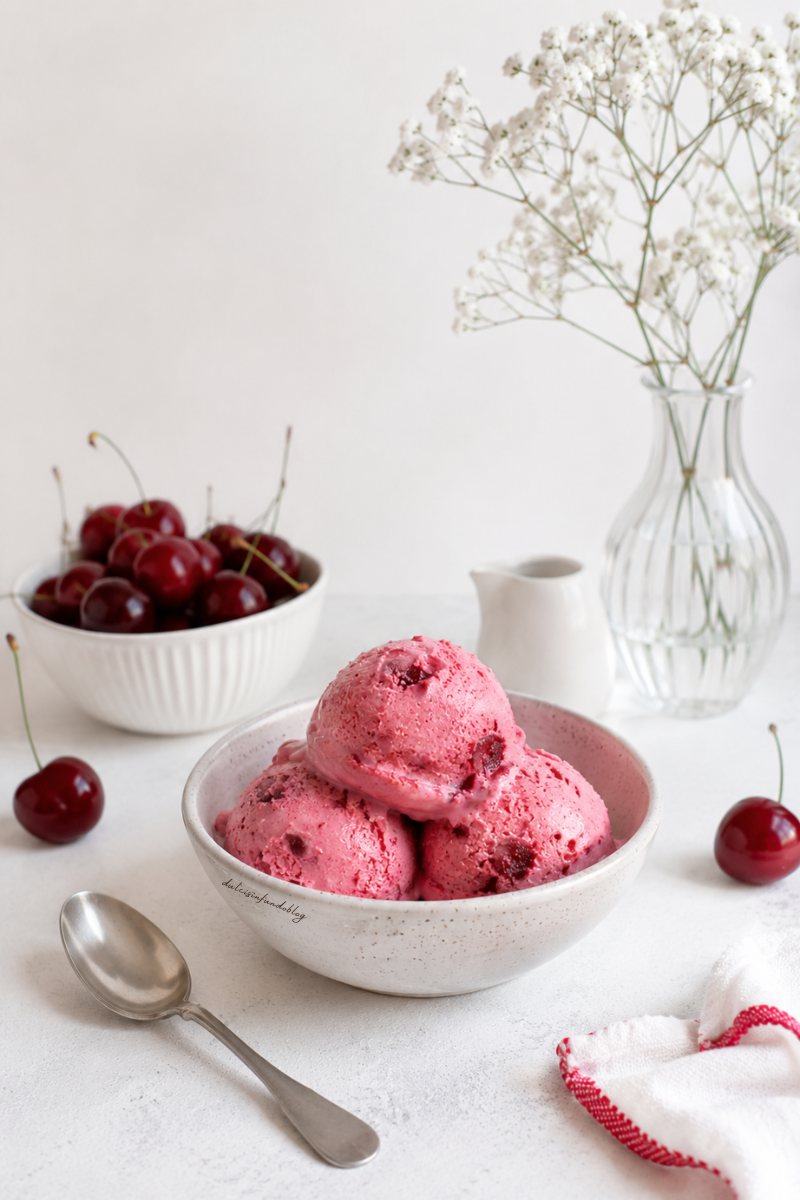 Gelato alla ciliegia fatto in casa