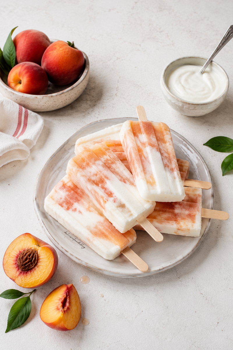 Ghiaccioli pesca e yogurt