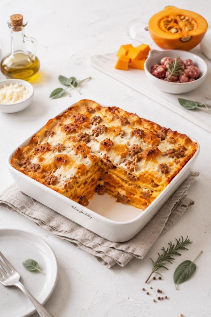 Lasagne alla zucca e salsiccia