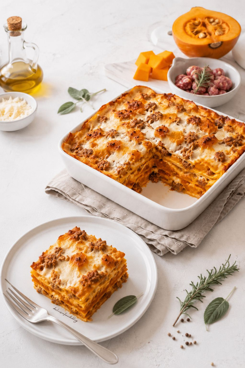 Lasagne alla zucca e salsiccia