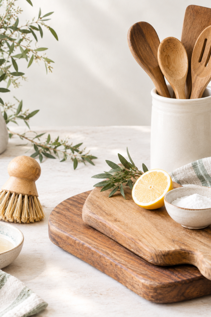 come pulire taglieri e utensili in legno